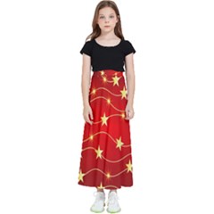 Background Christmas Decoration Holiday Xmas Shiny Kids  Flared Maxi Skirt by artworkshop