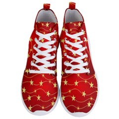 Background Christmas Decoration Holiday Xmas Shiny Men s Lightweight High Top Sneakers by artworkshop