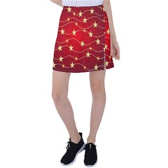 Background Christmas Decoration Holiday Xmas Shiny Tennis Skirt by artworkshop