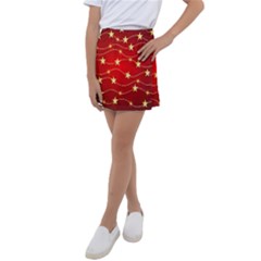 Background Christmas Decoration Holiday Xmas Shiny Kids  Tennis Skirt by artworkshop