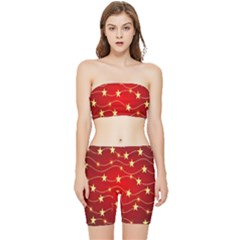 Background Christmas Decoration Holiday Xmas Shiny Stretch Shorts And Tube Top Set by artworkshop