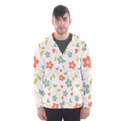  Background Colorful Floral Flowers Men s Hooded Windbreaker by artworkshop