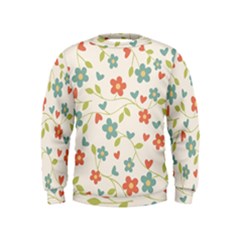  Background Colorful Floral Flowers Kids  Sweatshirt by artworkshop