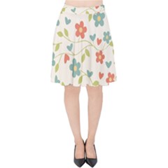  Background Colorful Floral Flowers Velvet High Waist Skirt by artworkshop