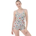  Background Colorful Floral Flowers Boyleg Tankini Set  View1