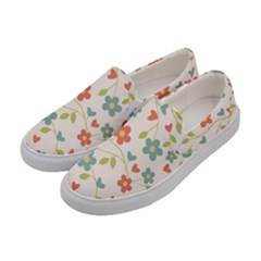  Background Colorful Floral Flowers Women s Canvas Slip Ons by artworkshop