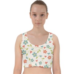  Background Colorful Floral Flowers Velvet Racer Back Crop Top by artworkshop