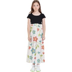  Background Colorful Floral Flowers Kids  Flared Maxi Skirt by artworkshop