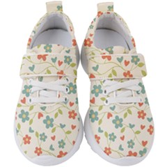  Background Colorful Floral Flowers Kids  Velcro Strap Shoes by artworkshop