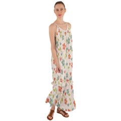  Background Colorful Floral Flowers Cami Maxi Ruffle Chiffon Dress by artworkshop