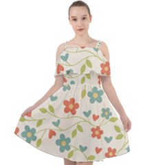  Background Colorful Floral Flowers Cut Out Shoulders Chiffon Dress by artworkshop