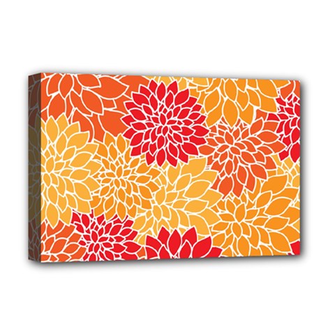 Background Colorful Floral Deluxe Canvas 18  X 12  (stretched) by artworkshop