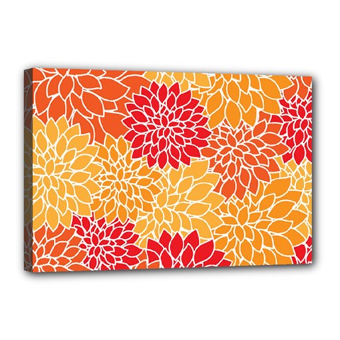 Background Colorful Floral Canvas 18  X 12  (stretched) by artworkshop