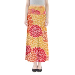 Background Colorful Floral Full Length Maxi Skirt by artworkshop