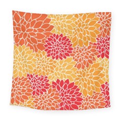 Background Colorful Floral Square Tapestry (large) by artworkshop