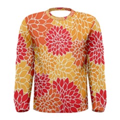 Background Colorful Floral Men s Long Sleeve Tee by artworkshop