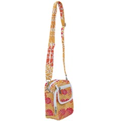 Background Colorful Floral Shoulder Strap Belt Bag by artworkshop