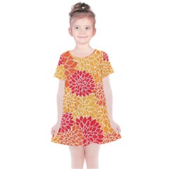 Background Colorful Floral Kids  Simple Cotton Dress by artworkshop