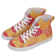 Background Colorful Floral Men s Hi-top Skate Sneakers by artworkshop