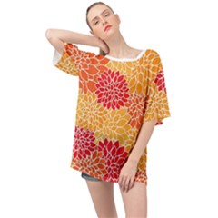 Background Colorful Floral Oversized Chiffon Top by artworkshop