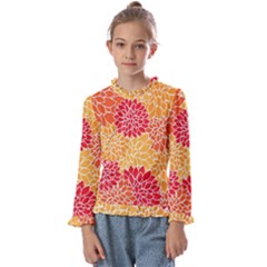 Background Colorful Floral Kids  Frill Detail Tee