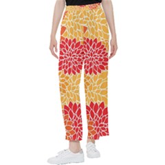 Background Colorful Floral Women s Pants  by artworkshop