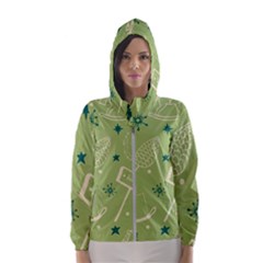 Angel Artwork Ball Christmas  Women s Hooded Windbreaker by artworkshop