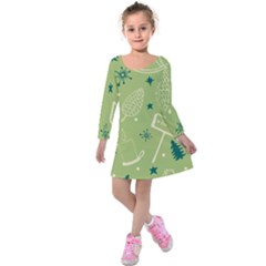 Angel Artwork Ball Christmas  Kids  Long Sleeve Velvet Dress by artworkshop