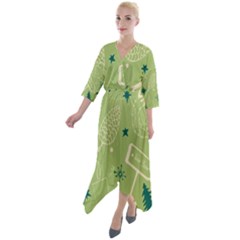 Angel Artwork Ball Christmas  Quarter Sleeve Wrap Front Maxi Dress by artworkshop