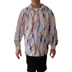 Floral Branches Plant Drawing Kids  Hooded Windbreaker by artworkshop