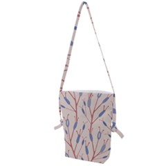 Floral Branches Plant Drawing Folding Shoulder Bag by artworkshop