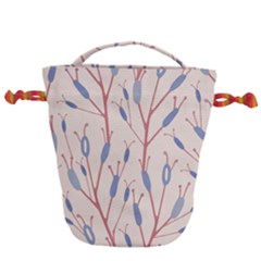 Floral Branches Plant Drawing Drawstring Bucket Bag by artworkshop