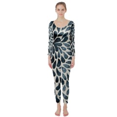 Abstract Flower Petals Long Sleeve Catsuit by artworkshop