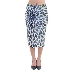 Abstract Flower Petals Velvet Midi Pencil Skirt by artworkshop