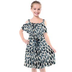 Abstract Flower Petals Kids  Cut Out Shoulders Chiffon Dress by artworkshop