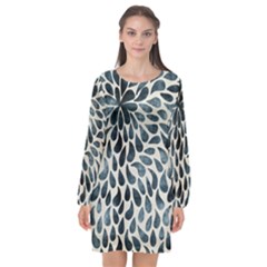 Abstract Flower Petals Long Sleeve Chiffon Shift Dress  by artworkshop