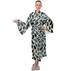 Abstract Flower Petals Maxi Velour Kimono by artworkshop