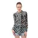 Abstract Flower Petals Long Sleeve Chiffon Shirt View1