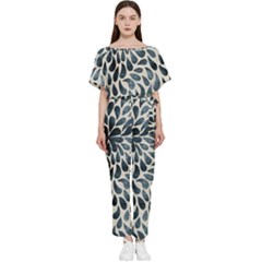 Abstract Flower Petals Batwing Lightweight Chiffon Jumpsuit by artworkshop