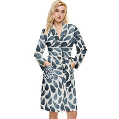 Abstract Flower Petals Long Sleeve Velour Robe