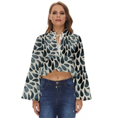 Abstract Flower Petals Boho Long Bell Sleeve Top