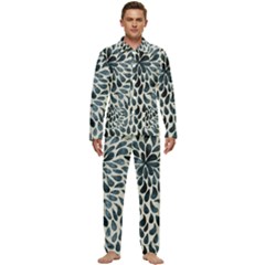 Abstract Flower Petals Men s Long Sleeve Velvet Pocket Pajamas Set