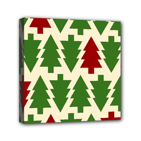  Christmas Trees Holiday Mini Canvas 6  X 6  (stretched) by artworkshop