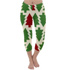  Christmas Trees Holiday Capri Winter Leggings  by artworkshop