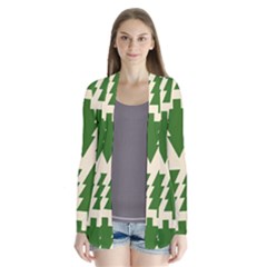  Christmas Trees Holiday Drape Collar Cardigan by artworkshop