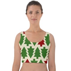  Christmas Trees Holiday Velvet Crop Top by artworkshop