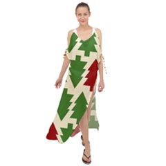  Christmas Trees Holiday Maxi Chiffon Cover Up Dress by artworkshop