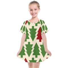  Christmas Trees Holiday Kids  Smock Dress by artworkshop