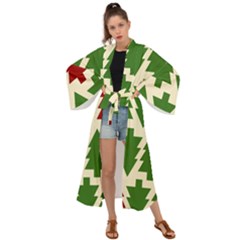  Christmas Trees Holiday Maxi Kimono by artworkshop