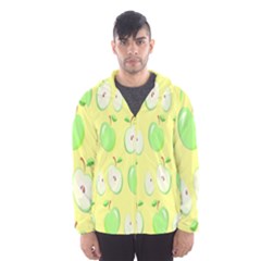 Apple Pattern Green Yellow Men s Hooded Windbreaker by artworkshop